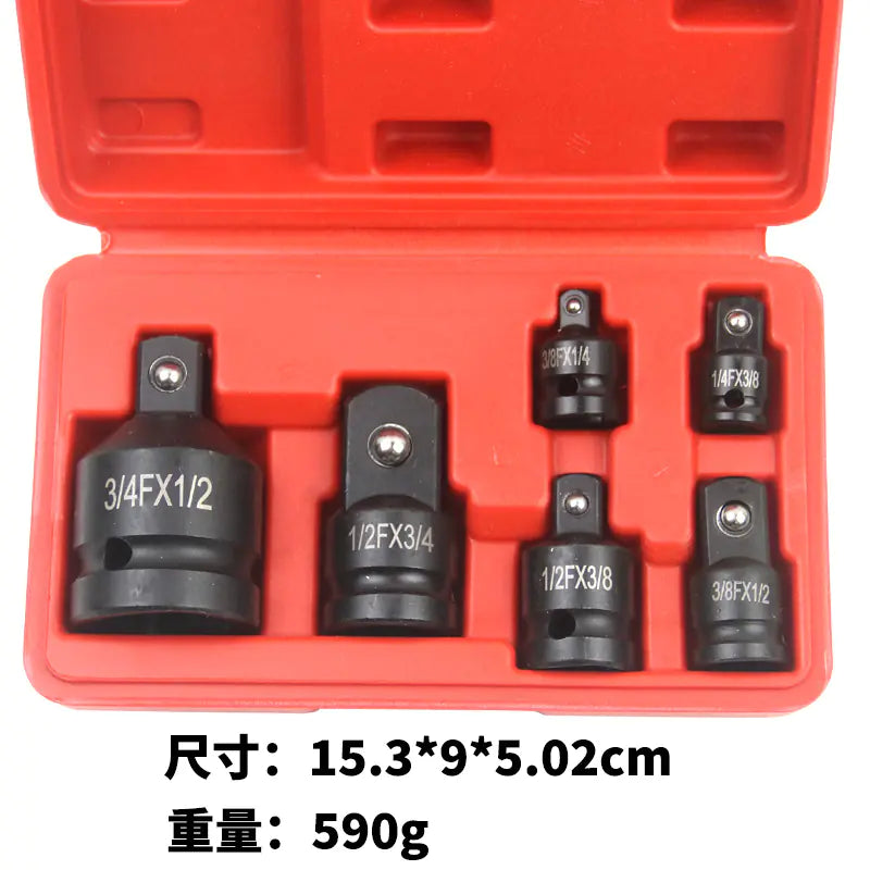 Pneumatic 6-Piece Heavy-Duty Socket Adapter Set